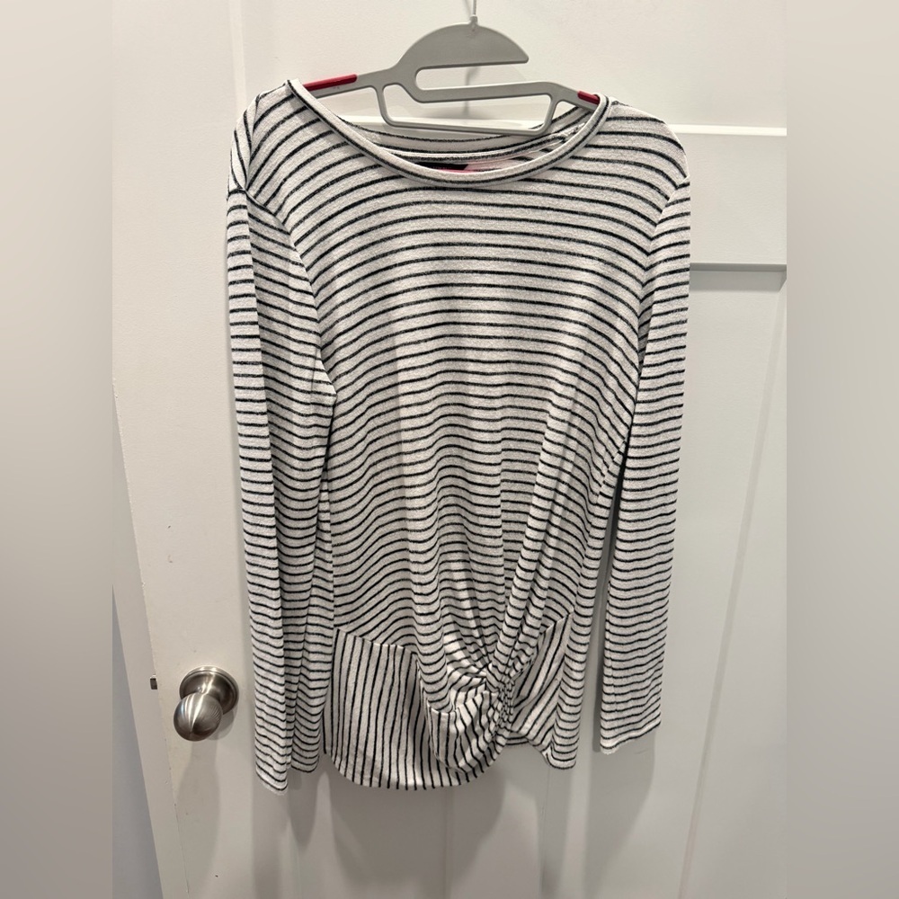 Banana Republic Striped Twist Front Knit Top Small